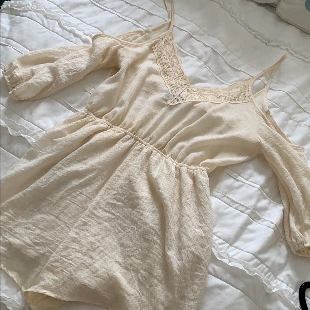Ivory linen romper